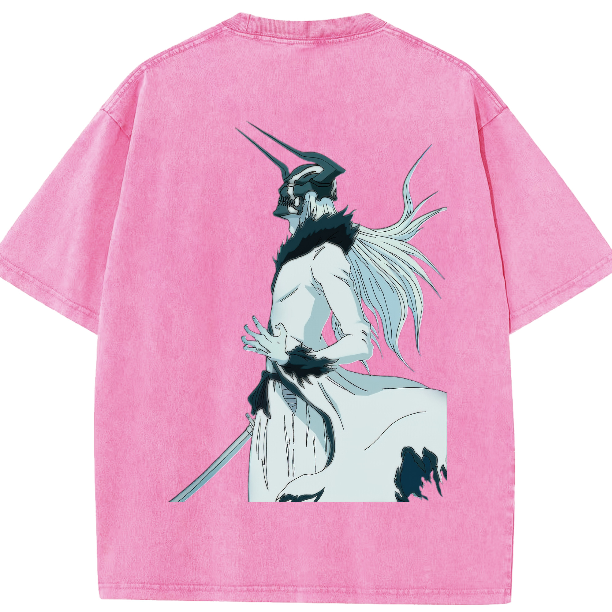 （画像用） ブリーチ 黒崎一護（くろさき いちご）BLEACH Kurosaki Ichigo 綿100% ヴィンテージ風 半袖Tシャツ（背面プリント）